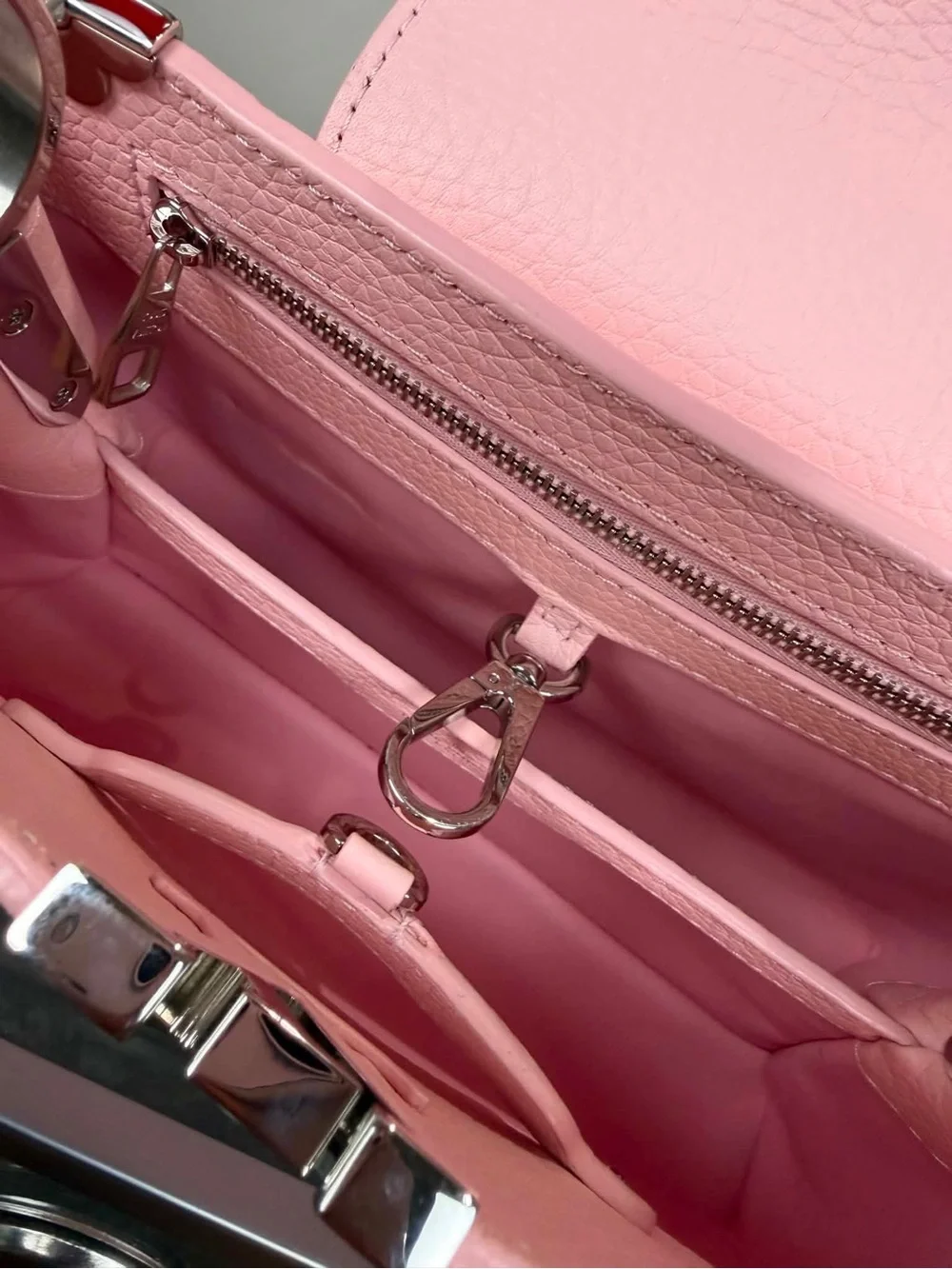 Louis Vuitton Pink Pebbled Leather Top-Handle Satchel